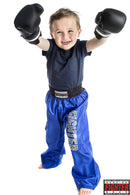 Fighter kampbukse barn logo blå